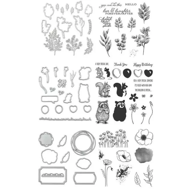 Leaves Metal Cutting Dies And Clear Stamp Set For DIY Scrapbooking Photo Album