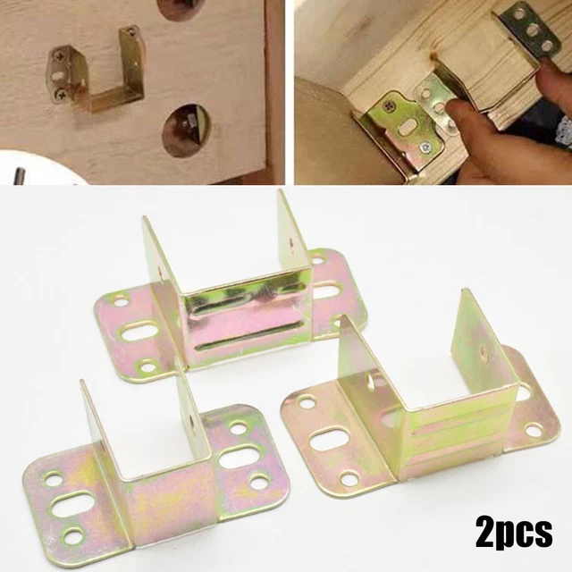 Lot De 2 Fixations En U Pour Support Central De Lit - 40 Mm - Acier Inoxydable, Résistant à L'eau - Pour Tête Et Pied De Lit - 11