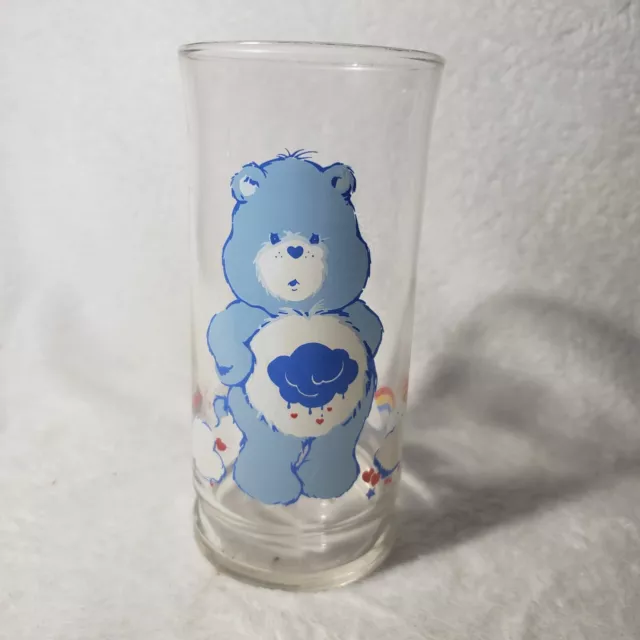 Vintage 1983 Grumpy Bear Care Bears Glass Promotional Pizza Hut Collectible