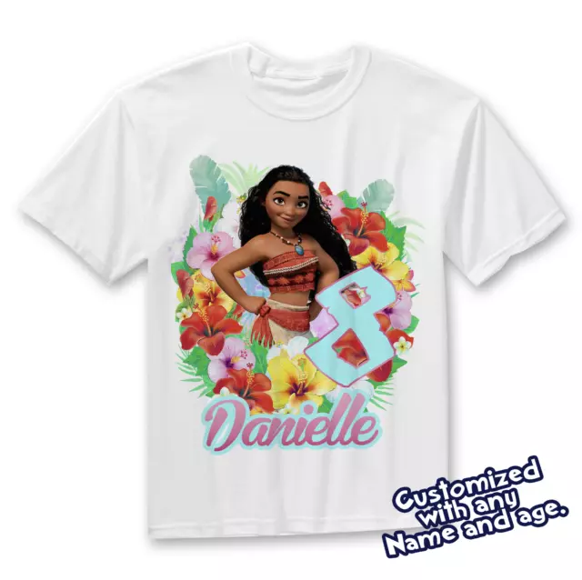 Moana Birthday Shirt, Moana Custom Name and Age Birthday Shirt, Moana Maui Party