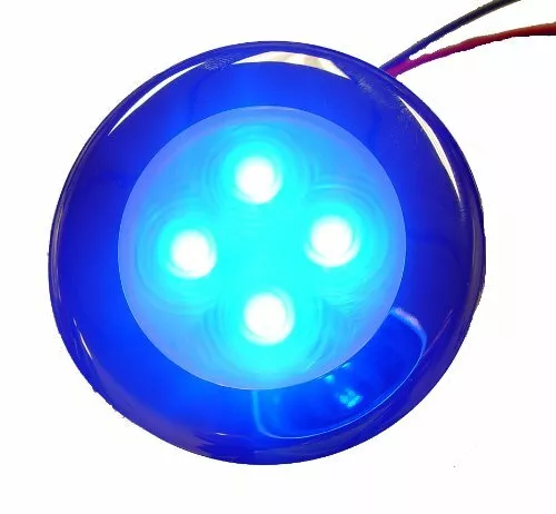 Aqua Signal 4-LED Accent and Courtesy Light with Stainless Steel Cover, Blue