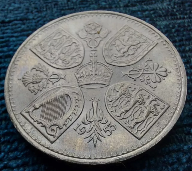 1953 Coronation Crown  - Queen Elizabeth 2 Coronation Five Shilling Elizabeth II