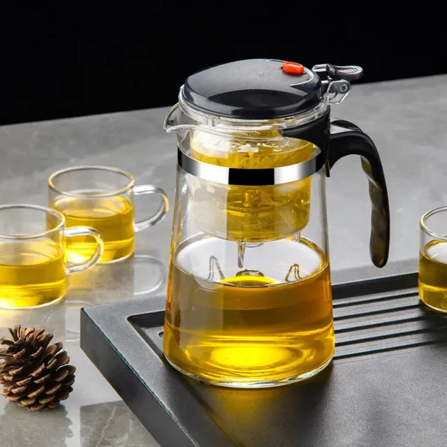 Heat Resistant Glass Teapot Puer Tea Infuser Filter High Borosilicate Heatable