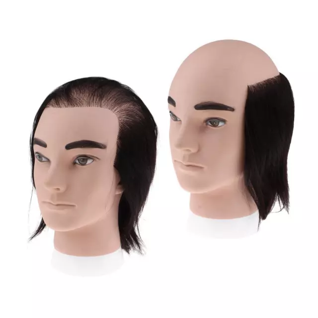 Human Hair Male Mannequin Head, Hairdresser Salon Training Practice Head