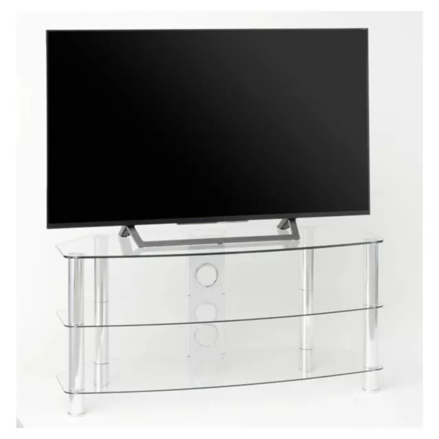 TTAP Vantage 3 Shelf Glass TV Stand 3