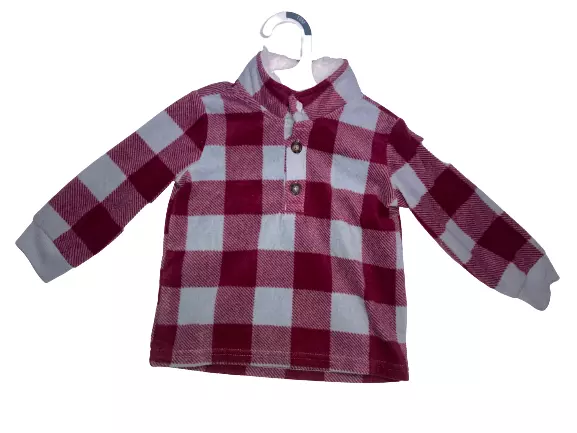 Just One You Carter's Baby Boys' Red & Gray Plaid Print Button Jacket Size 18M