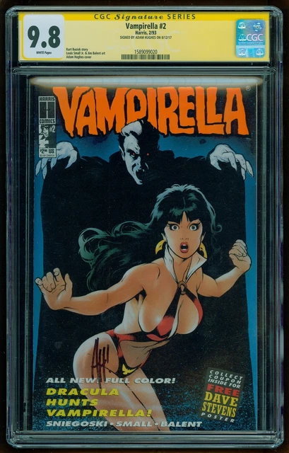 VAMPIRELLA 2 CGC 9.8 SS ADAM HUGHES SIGNED 1 of 8💎 EXTRA $25 OFF w VAMPIRELLA 1