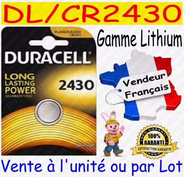 Piles boutons CR2430 DURACELL - Dispo aussi : CR2032 CR2025 CR2016 CR1620 CR2450