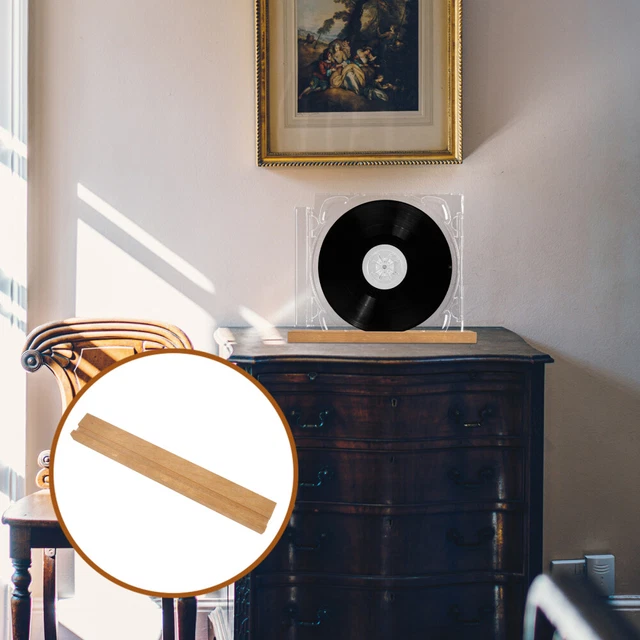 Support de rangement pour disques vinyles en bois et acrylique transparent LP - Bacs de rangement pour albums de bureau, magazines, fichiers, bibliothèque pour livres de disques