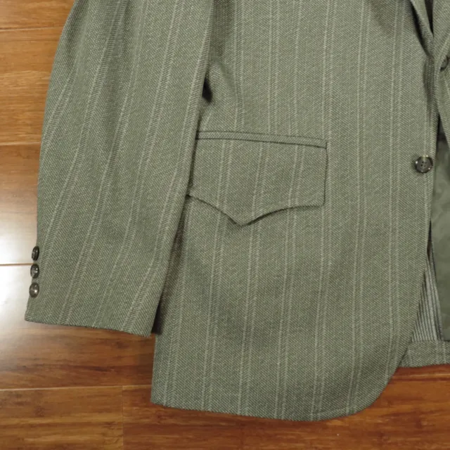Mens 1970s Double Knit Polyester Sport Coat Green Sears 42L