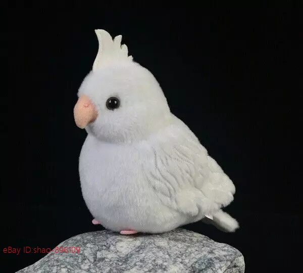 White Albino Cockatiel Parrot Bird 5" Stuffed Animal Plush Toys Doll Kids Gift