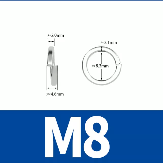 Stainless Steel Split Lock Washers M2 M2.5 M3 M4 M5 M6 M8 M10 M12 Spring Washer