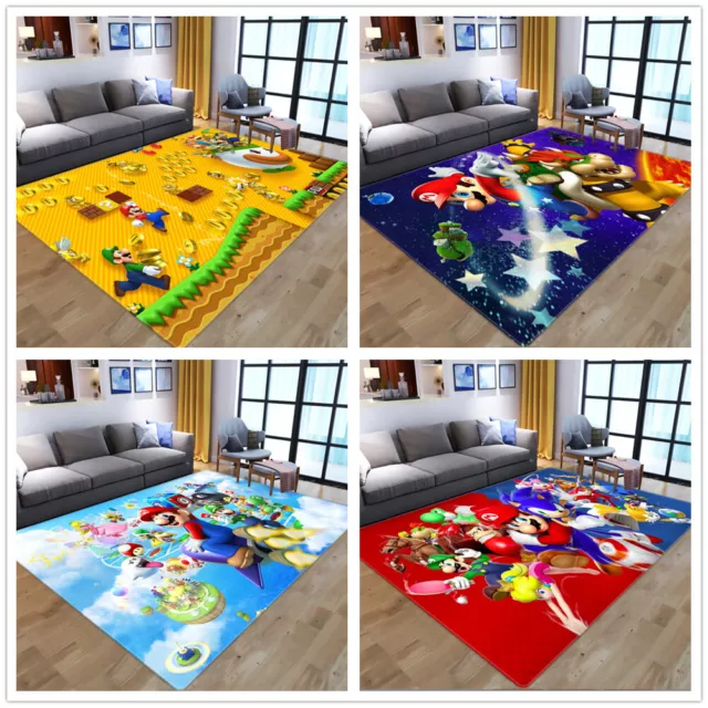 Kinder Teppich 3D Super Mario Teppich Jungen Schlafzimmer Fußmatten Bodenmatte