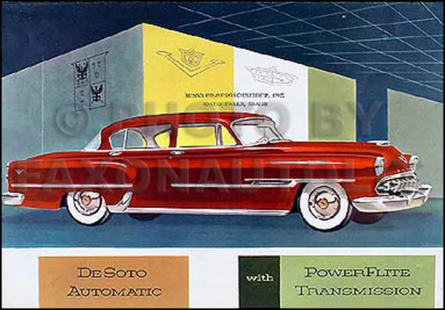 1954 DeSoto ORIGINAL Color Sales Brochure 54 De Soto Firedome Powermaster Folder