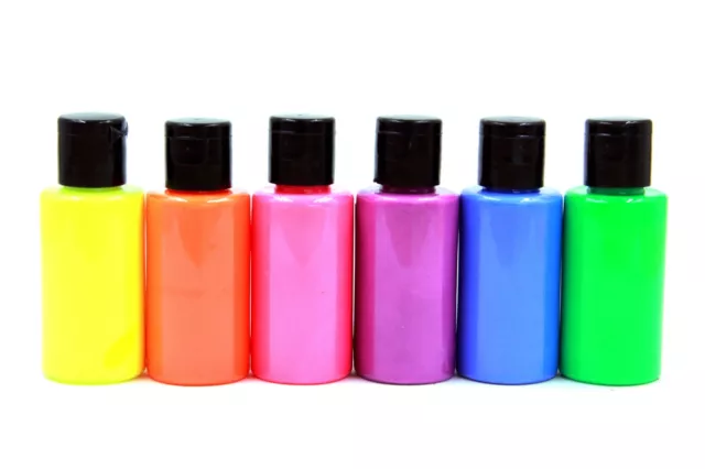 NEU & GRÖßER Fluoreszierende Acrylfarben Set 6 x 40 ml, Neon-Acrylfarben-Set