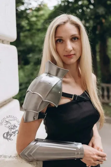 MEDIEVAL PAULDRON, STEEL female armor. Larp armor, cosplay armor