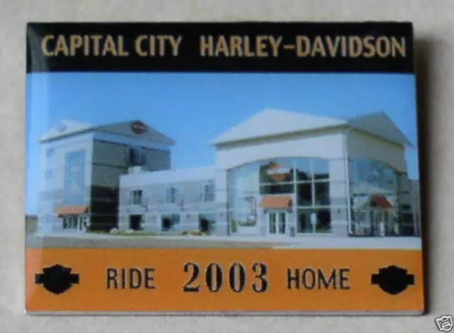 CAPITAL CITY 2003 100th HARLEY DAVIDSON DEALER RIDE HOME VEST HAT JACKET PIN