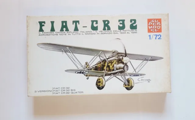 Super Model Fiat CR32 Model Airplane 1:72 1933-1945 Vintage Free Shipping