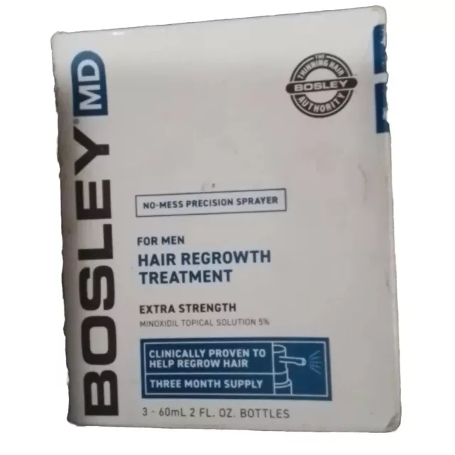 Bosley MD Men Hair Regrowth Treatment Extra Strength 3 month Supply EXP 3/24