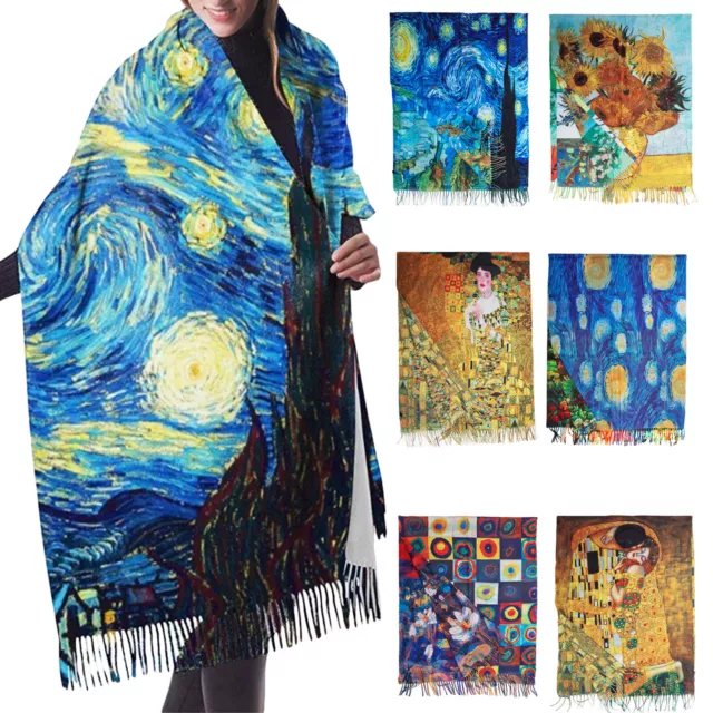 Sciarpa stola unisex Klimt VanGogh Kandinsky Monet foulard scialle TOOCOOL A001