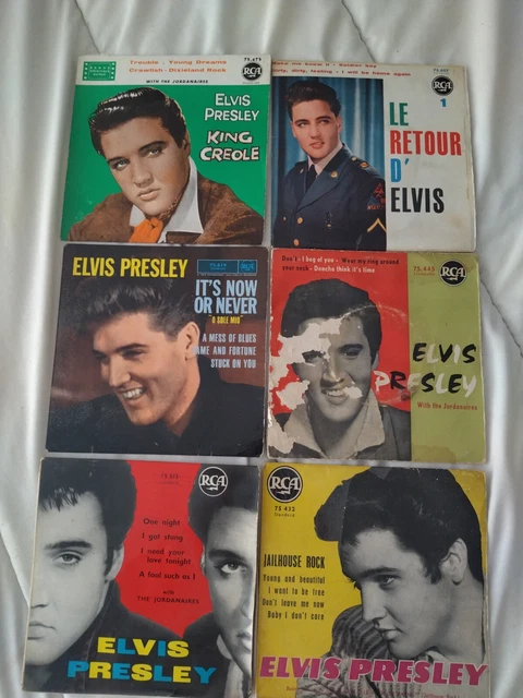 Elvis Presley  Lot de 6 disques 45 Tours
