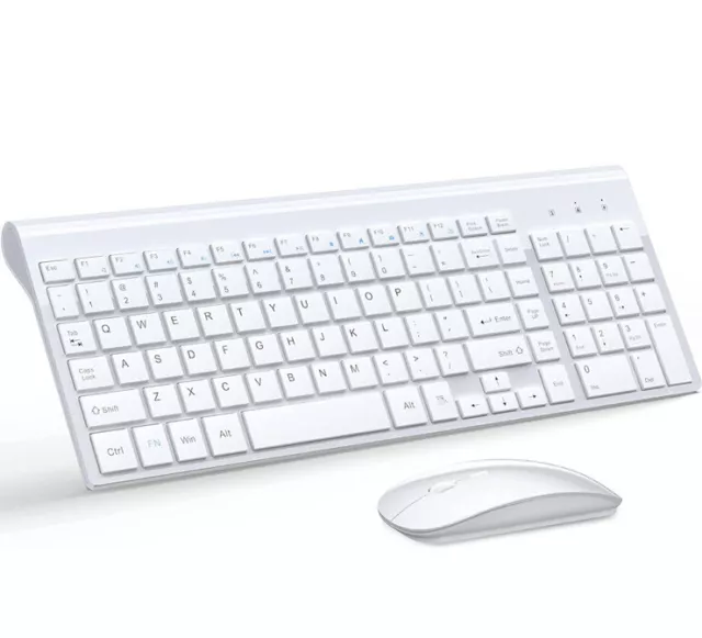 Wireless Keyboard and Mouse Ultra Slim Combo, TopMate 2.4G Silent