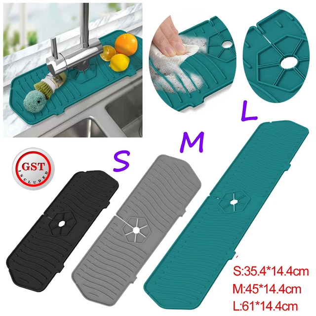 Kitchen Faucet Sink Splash Guard Silicone Faucet Water Catcher Drying Mat Pad