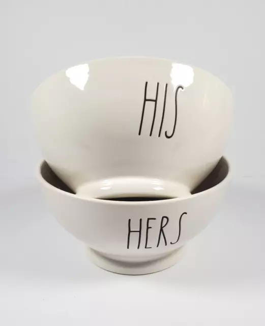 Rae Dunn by Magenta His & Hers Cereal Soup Ice Cream Bowls Artisan Collection