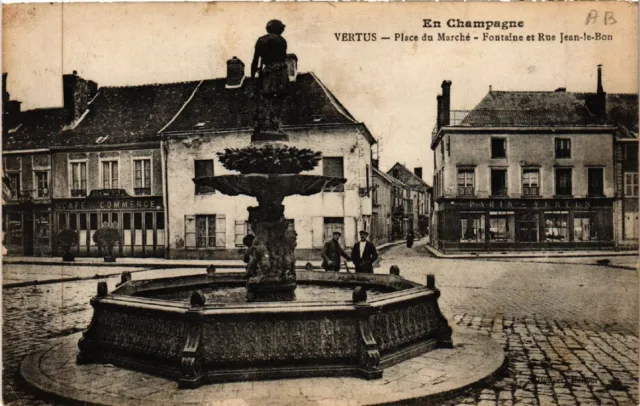 CPA VIRTUS-Place du Marché Fontaine et Rue Jean-le-Bon (491542)