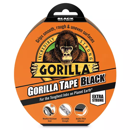 Gorilla Tape Black 32M X 48 MM Roll Strong Duct Gaffer Tape