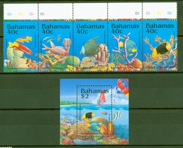 Bahamas 1994 - Pesci primer pesce maiale pesce imperiale - n. 848-52 + blocco 75