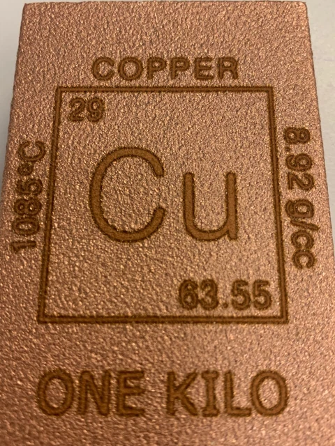 Copper Bar- 1 Kilo 2.2 Lbs Random Style- Our Choice .999 Fine