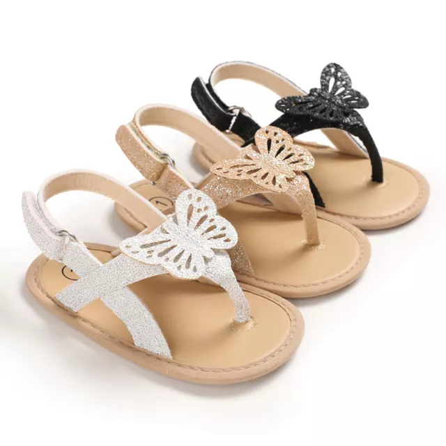 Cute Newborn Baby Girl Pram Shoes Infant Kids Soft Sole Butterfly Summer Sandals