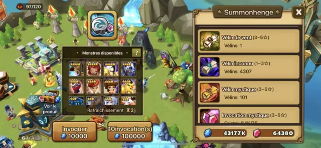 compte summoners war europe 64k De Cristaux