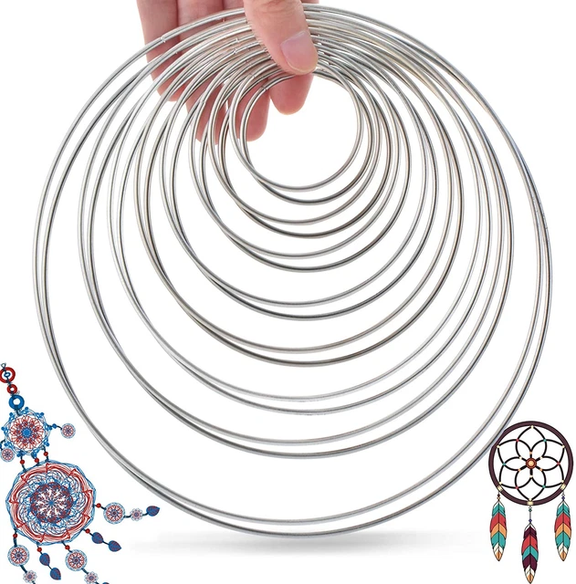 SOSMAR 16 Stück 8 Größen Metallringe Drahtringe Traumfänger Basteln Floral Hoops