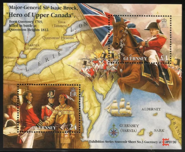 Guernsey #570 (A132) VF MNH S/S - 1996 24p to £1 Sir Isaac Brock