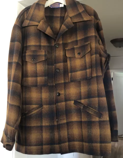 VTG Men Medium Pendleton Mackinaw Cruiser Wool Field Chore Shirt Jacket 1970-94