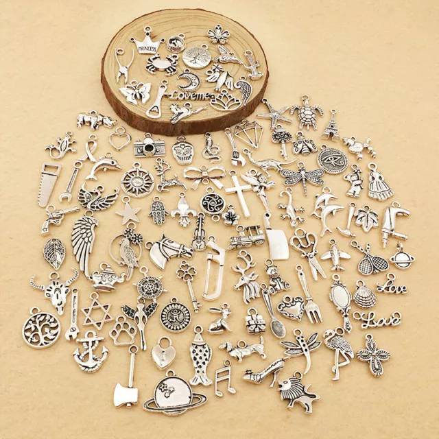 100Pcs Mixed Pendant For Jewelry Making Bracelet DIY Earrings Necklace