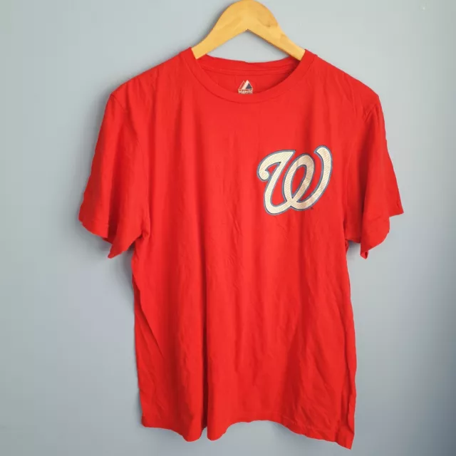 MAJESTIC Washington Nationals T-Shirt Mens Large Red MLB Baseball USA Harper 34