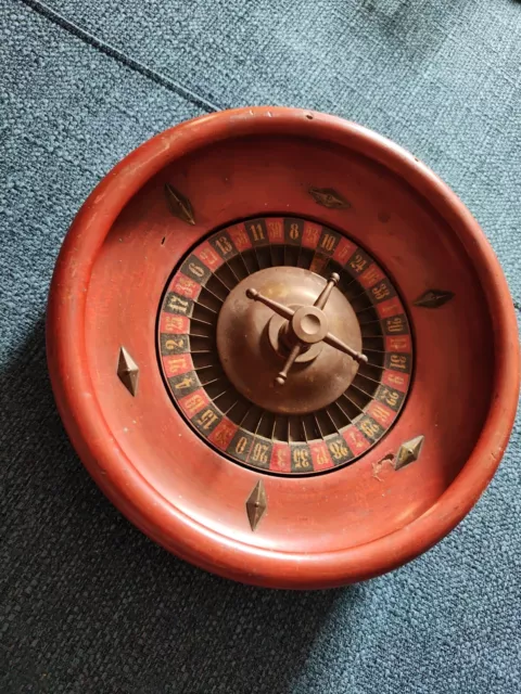 Antica Vintage 1900 Roulette Proibizionista Gioco D'azzardo Casinò Legno