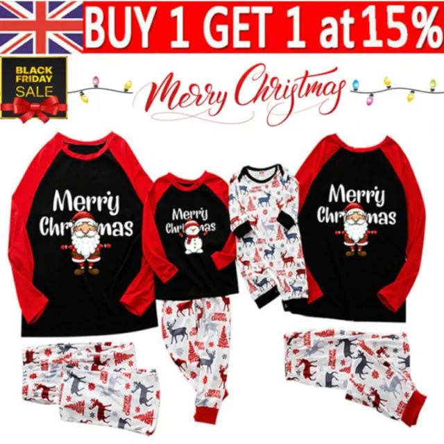 2022 Christmas Family Matching Pyjamas Adults Kids Nightwear Pajamas PJs Sets