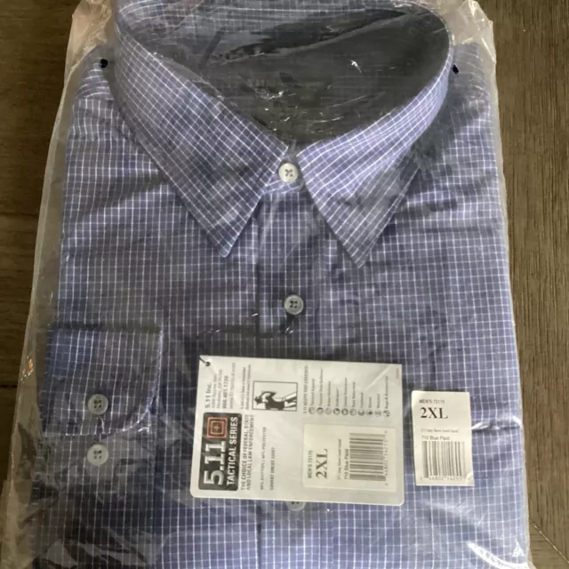 5.11 TACTICAL MEN'S 72170 Long Sleeve Shirt New Open Package Blue Plaid ...