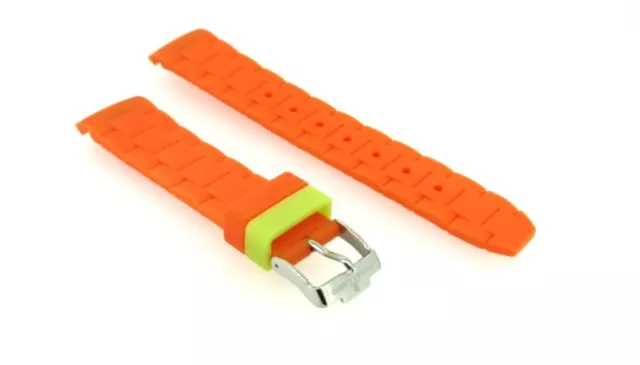 Jacques Lemans Rome Bracelet 20mm Silicone Orange 1-1691 Vert Fluo Boucle