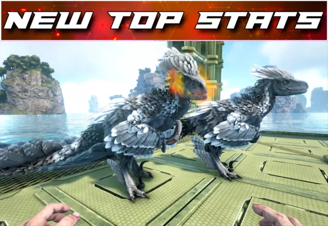 ARK Survival Evolved PS4 PS5 PVE New Top stats White Deinonychus