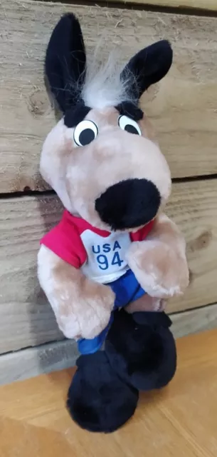 SELTEN Vintage Retro - WM USA 94 STRIKER Hund Maskottchen Plüschtier offizielles Spielzeug