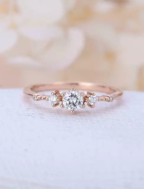 1.20CT Lab Created Round Diamond Solitaire Engagement Ring 14K Rose Gold Over