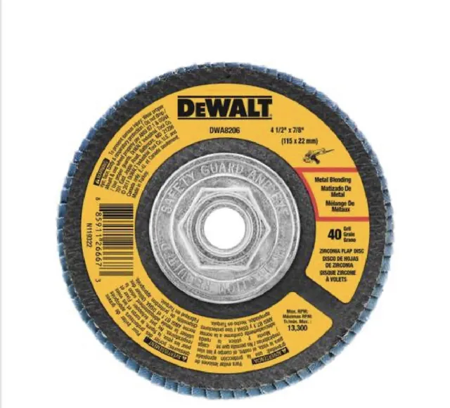 DeWalt DW 8254 4 1/2" X 5/8 - 11  Z40 Grit Flap Disc (5 Pack)