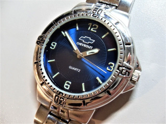 TM GM CHEVROLET Chv06 Pre-Owned Great Blue Dial Quartz Men's Watch $10. ...