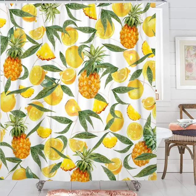 Shower Curtain,Fruit Shower Curtains for Bathroom，Apples Peaches Strawberries Or