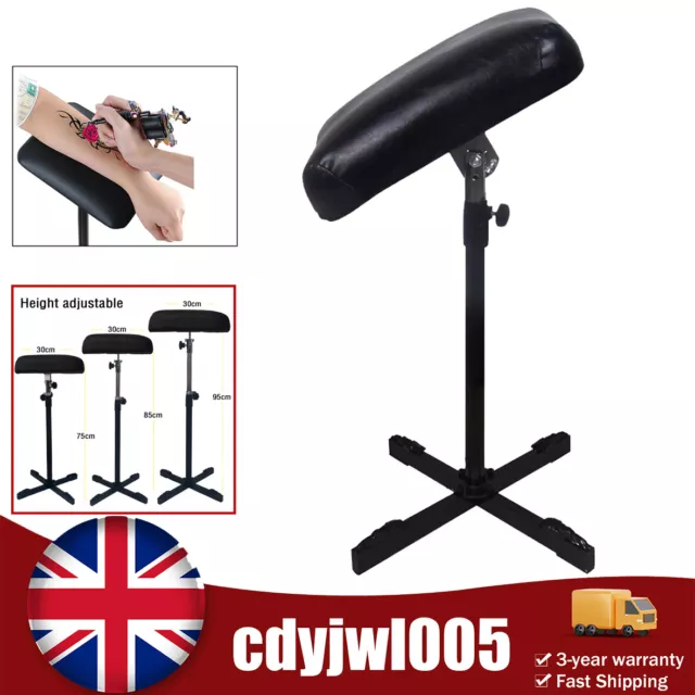 Tattoo Tripod Stand Arm Leg Rest Studio Chair Armrest Height Adjustable 65-110cm